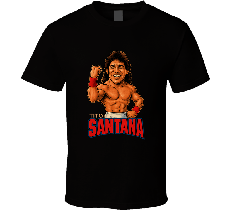 Tito Santana Retro Wrestling Caricature T Shirt