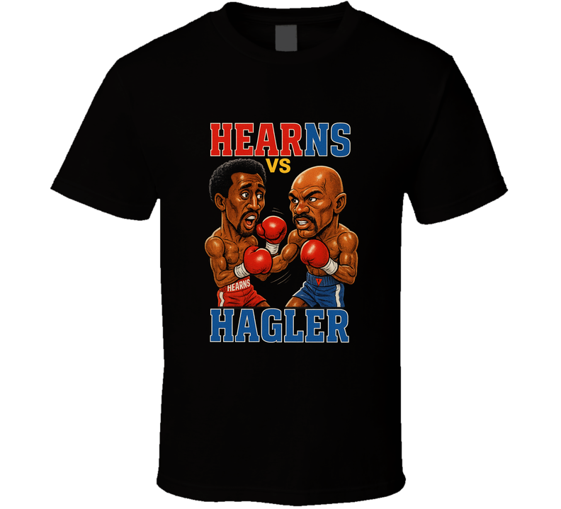 Tommy Hearns Vs Marvin Hagler Retro Boxing Caricature T Shirt