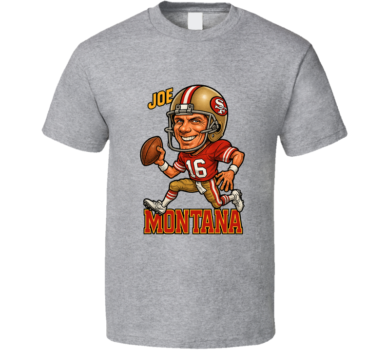 Joe Montana San Francisco Retro Football Caricature T Shirt Joe Montana San Francisco Retro Football Caricature T Shirt