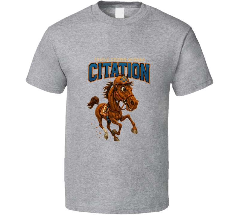 Citation Triple Crown Horse Racing Caricature T Shirt