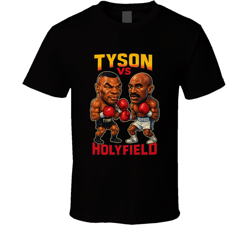 Tyson Vs Holyfield Retro Caricature Boxing T Shirt