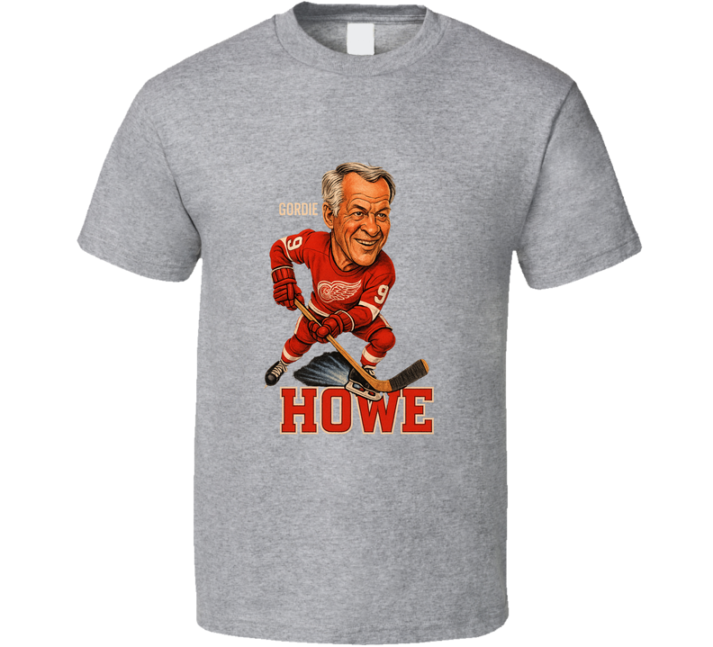 Gordie Howe Detroit Hockey Legend Retro Caricature T Shirt Gordie Howe Detroit Hockey Legend Retro Caricature T Shirt