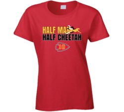 Tyreek Hill Half Man Half Cheetah Kansas City Football Sports Ladies T Shirt 26122009
