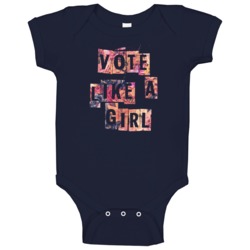 Vote Like A Girl Badass Feminist Floral Vintage Unisex Baby One Piece 38325066
