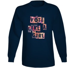 Vote Like A Girl Badass Feminist Floral Vintage Unisex Long Sleeve 38325071