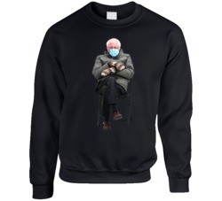 Bernie Sanders Sitting Down Meme Inauguration Funny Politician Crewneck Sweatshirt Crewneck Sweatshirt 38583096