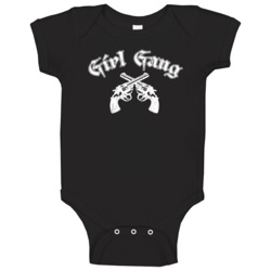 Girl Gang Distressed Guns Bad Girl Club Female Power Badass Baby One Piece 38592564