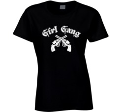 Girl Gang Distressed Guns Bad Girl Club Female Power Badass Ladies T Shirt 38592566