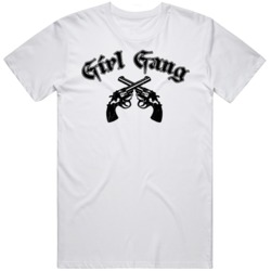 Girl Gang Distressed Guns Bad Girl Club Female Power Crew T Shirt 38592569