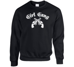 Girl Gang Distressed Guns Bad Girl Club Female Power Crewneck Sweatshirt Crewneck Sweatshirt 38592576