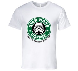 Star Wars Starbucks Coffee May The Froth Be With You Parody T-Shirt 5575037
