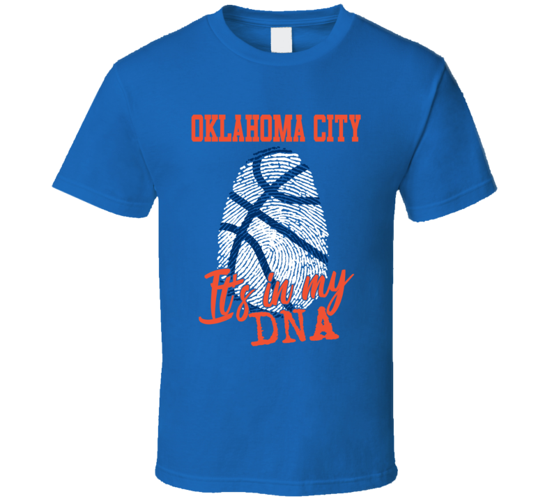 It's In My Dna Oklahoma City Basketball Fingerprint T Shirt