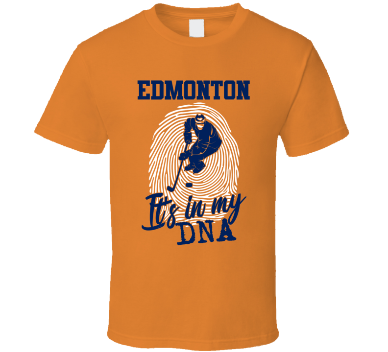 It's In My Dna Edmonton Hockey Fingerprint T Shirt