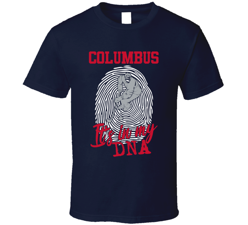 It's In My Dna Columbus Hockey Fingerprint T Shirt