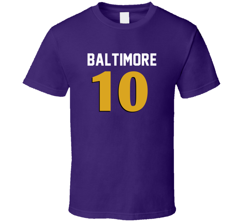 Number 10 Baltimore Football Player Game Day Fan T Shirt