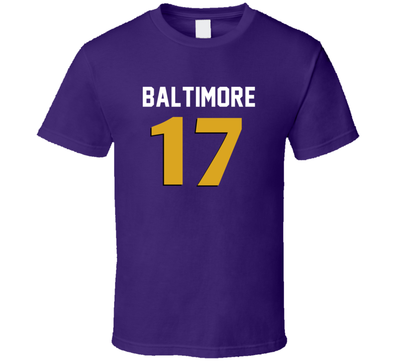 Number 17 Baltimore Football Player Game Day Fan T Shirt