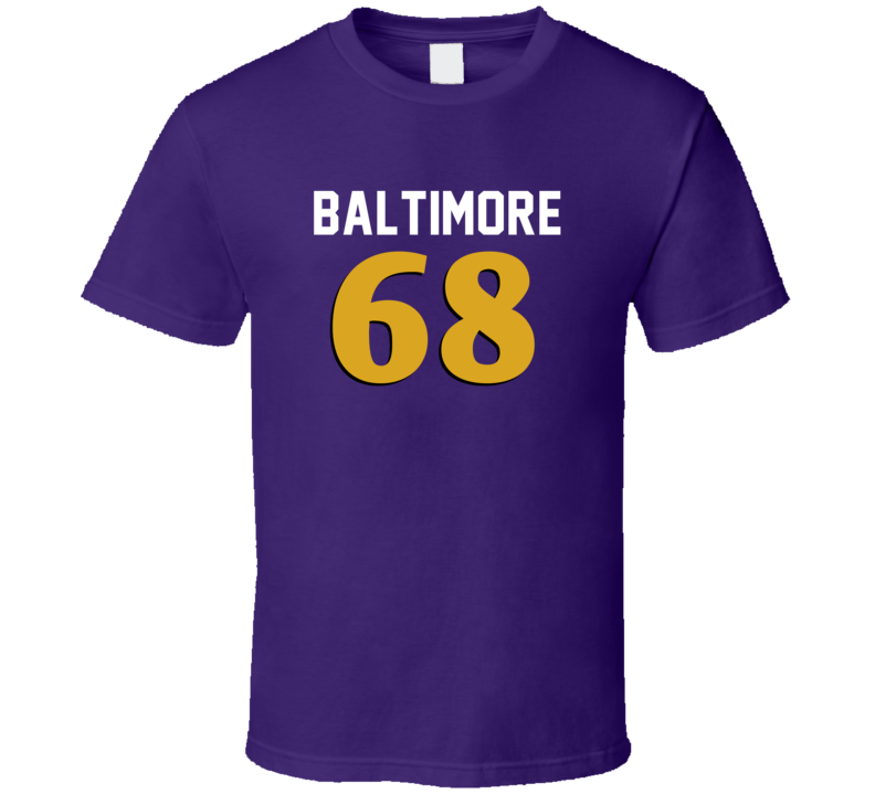 Number 68 Baltimore Football Player Game Day Fan T Shirt