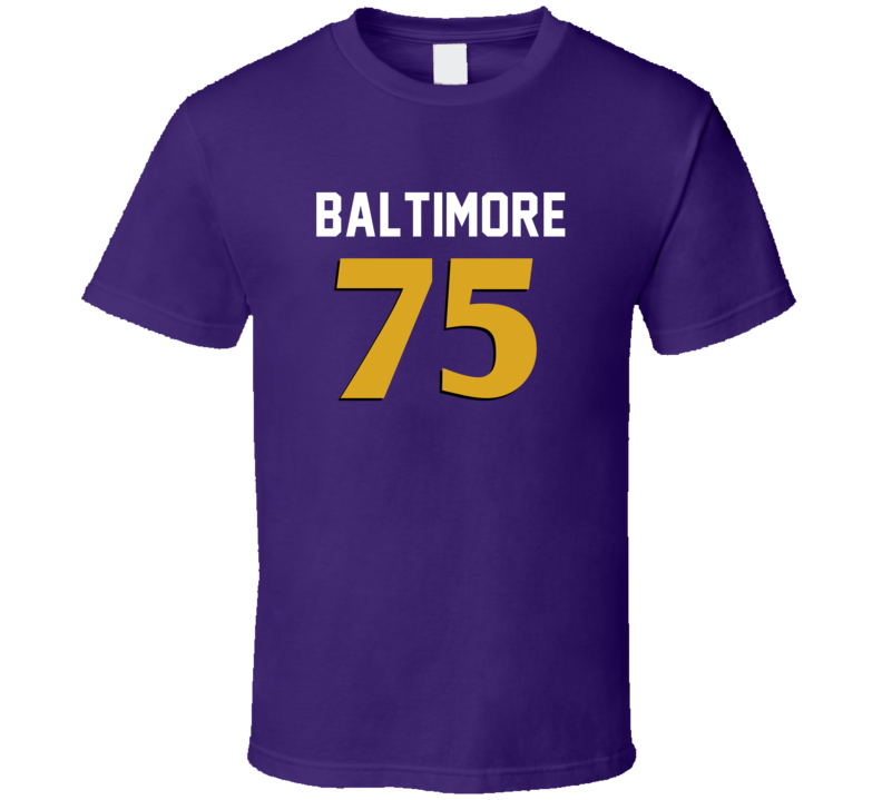 Number 75 Baltimore Football Player Game Day Fan T Shirt