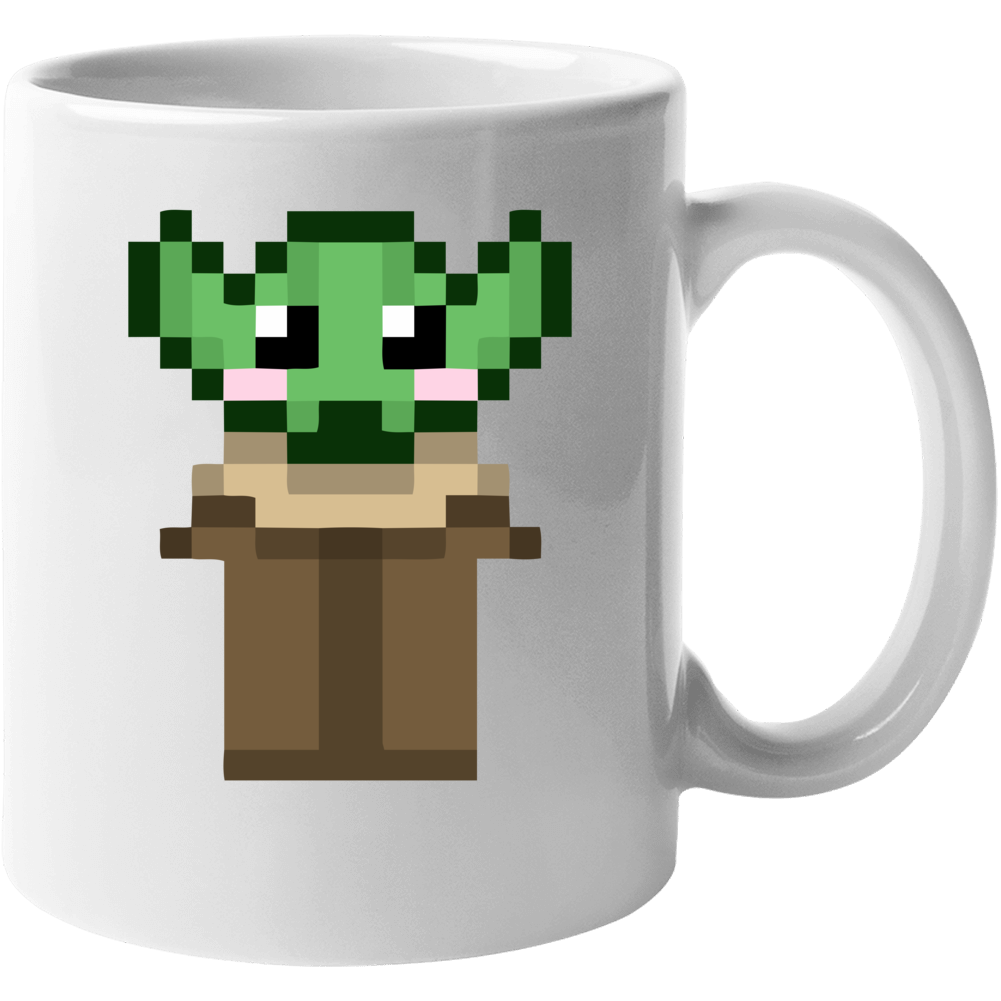 8 Bit Pixelated Baby Yoda The Child Mandalorian Fan Mug