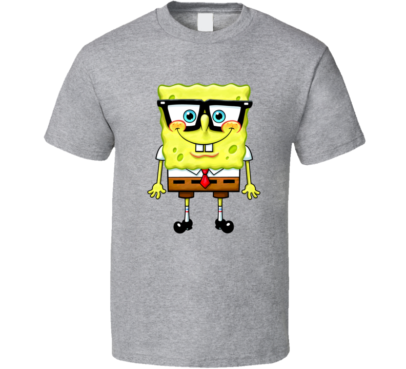 Sponge Bob Square Pants Glasses Nerd Funny Cartoon T Shirt Sponge Bob Square Pants Glasses Nerd Funny Cartoon T Shirt