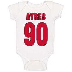 David Ayres 90 Emergency Goalie Carolina Hockey Fan Baby One Piece 37491322