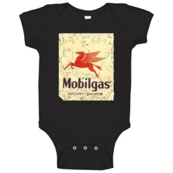 Mobilgas Vintage Worn Look Gasoline Logo Baby One Piece 37578029