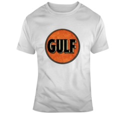Gulf Gasoline Vintage Grunge Worn Look Logo T Shirt 37578089