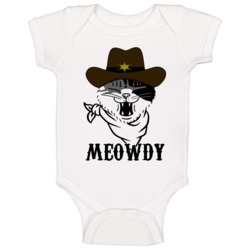 Meowdy Cowboy Cat In Cowboy Hat And Scarf Cute Cat Lovers Baby One Piece 37578690