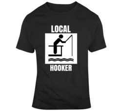 Local Hooker Fishing Stickman Parody T Shirt 37581663