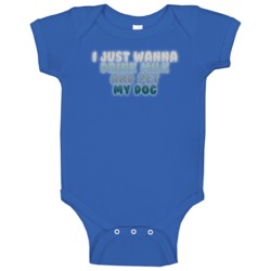 I Just Wanna Drink Milk And Pet My Dog Funny Baby Baby One Piece 37582239