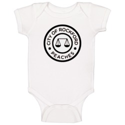 City Of Rockford Peaches All-american Girls Professional Baseball League Baby One Piece 37582774