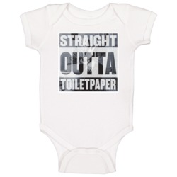 Straight Outta Toilet Paper Funny Parody Baby One Piece 37639289
