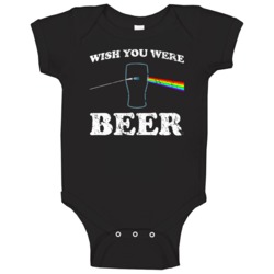 Wish You Were Beer Funny Distressed Look Baby One Piece 37704338