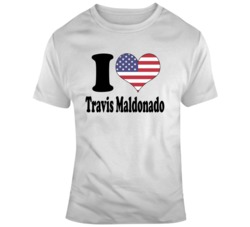 I Love Travis Maldonado American Flag Heart Tiger King T Shirt 37708428