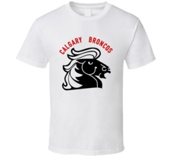 Calgary Broncos World Hockey Association Retro Team Logo T Shirt 37708440