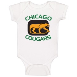 Chicago Cougars World Hockey Association Retro Team Logo Baby One Piece 37708480