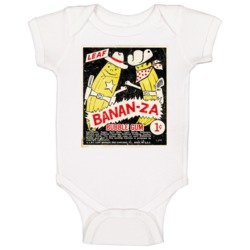 Bananza Bubble Gum Retro Candy Wrapper Logo Poster Baby One Piece 37711321