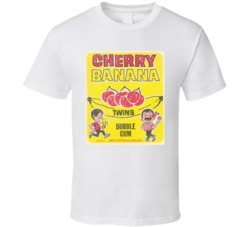 Cherry Banana Twins Bubble Gum Retro Candy Wrapper Logo Poster T Shirt 37712026