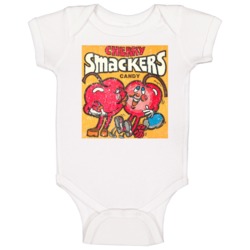 Cherry Smackers Retro Candy Wrapper Logo Poster Baby One Piece 37712051