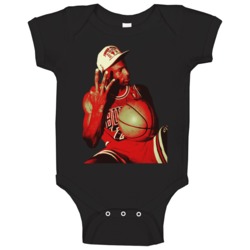 Michael Jordan 3 Fingers Chicago Basketball Fan Baby One Piece 37765728
