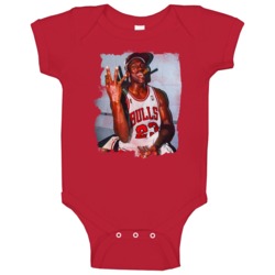 Michael Jordan Chicago Basketball Champion Distressed Look Baby One Piece 37765735