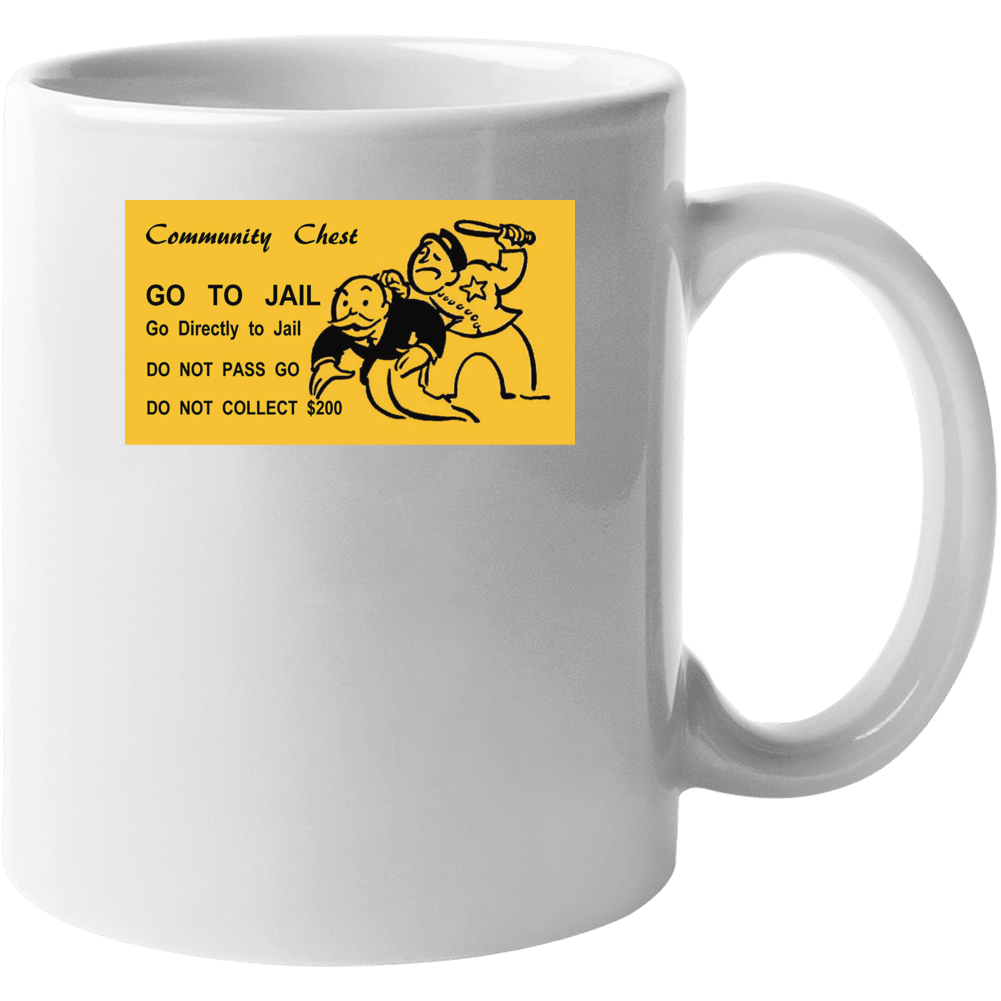 Monopoly Community Chest Go To Jail Card Group Halloween Costume Mug