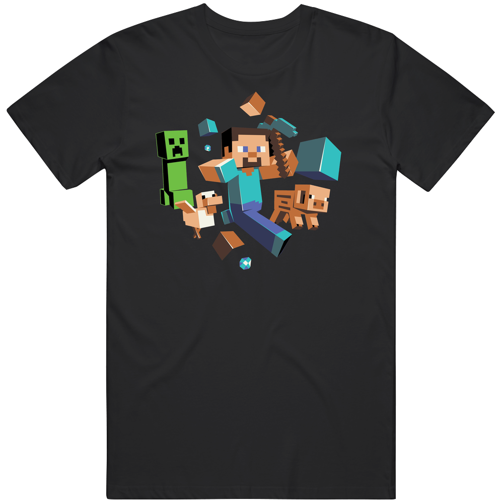 Minecraft Run Away Vintage Unisex Classic T Shirt Minecraft Run Away Vintage Unisex Classic T Shirt