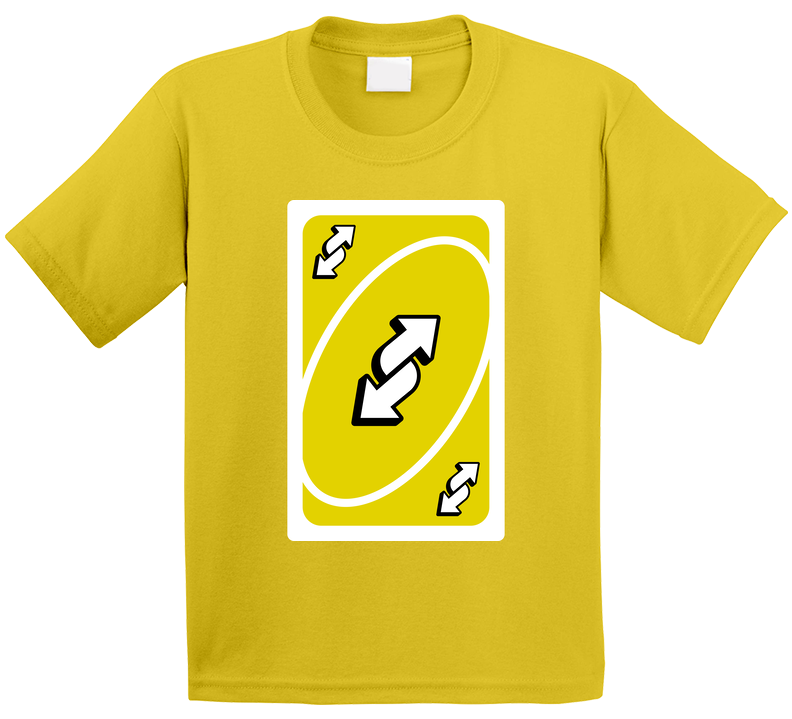 Reverse Yellow Uno Card Game Fan Halloween Fancy Dress Toddler Youth Kids T Shirt