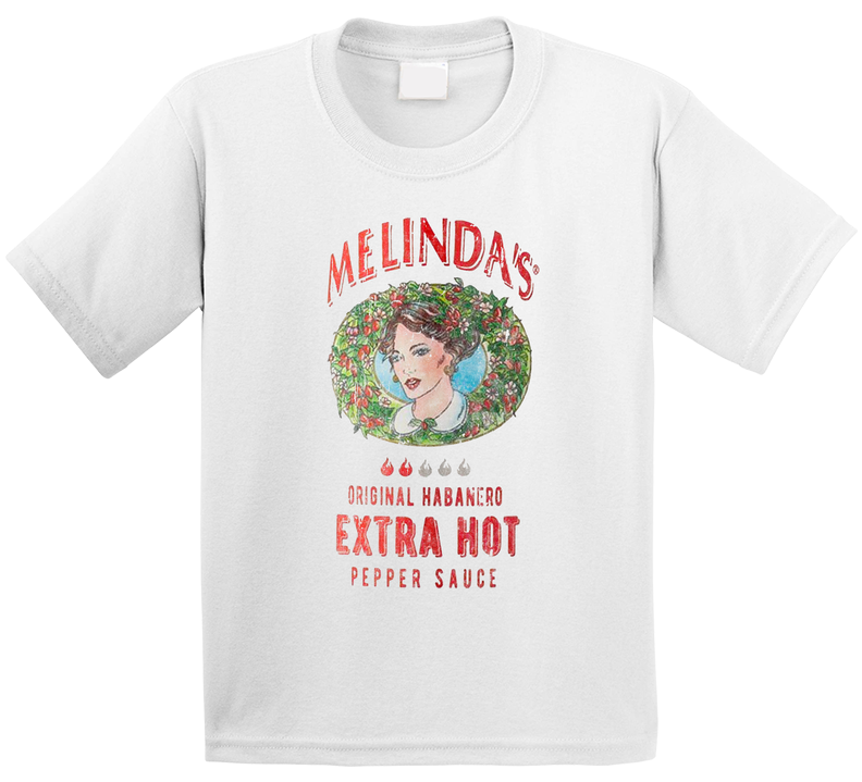 Melindas Habanero Hot Sauce Distressed Grunge Toddler Youth Kids T Shirt