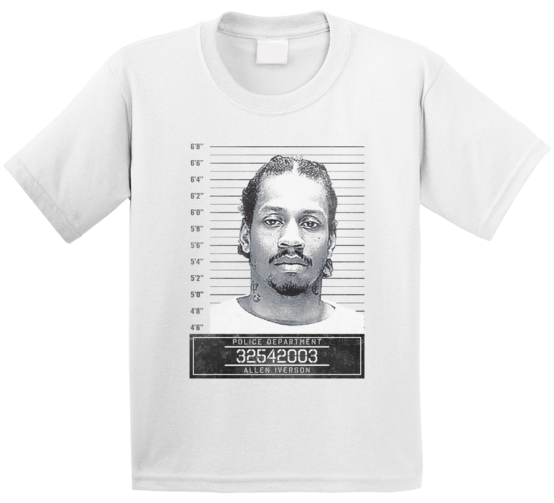 Allen Iverson Famous Sports Star Mugshot Police Department Toddler Youth Kids T Shirt