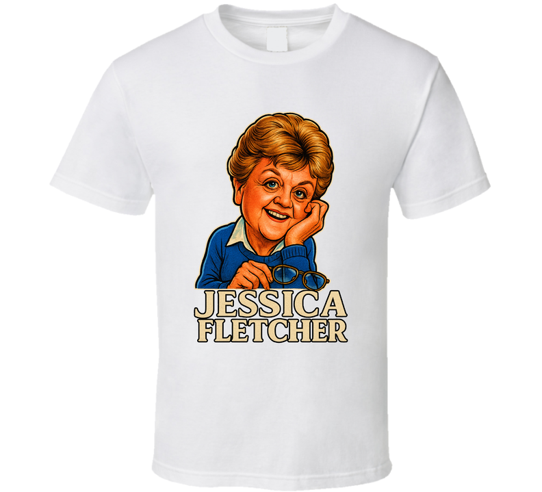 Jessica Fletcher Murder She Wrote Tv Series Caricature Fan T Shirt