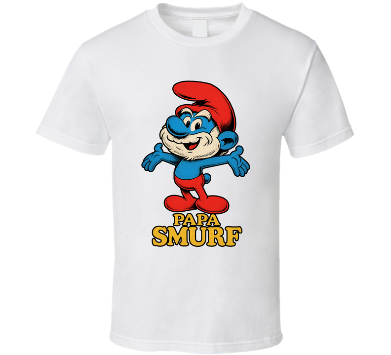 Papa Smurf Cartoon Series Caricature Fan T Shirt