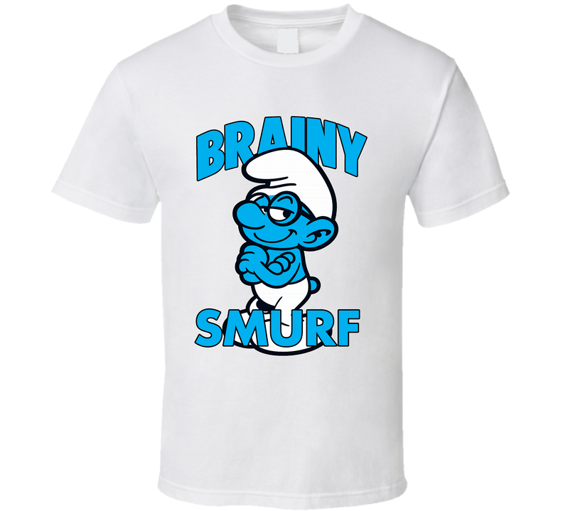 Brainy Smurf Cartoon Series Caricature Fan T Shirt