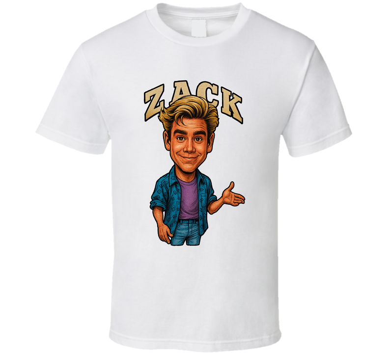 Zack Morris Saved By The Bell Tv Series Caricature Fan T Shirt Zack Morris Saved By The Bell Tv Series Caricature Fan T Shirt